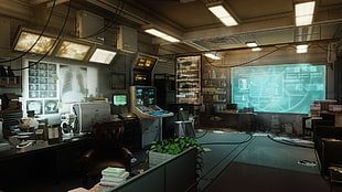 black and white wooden kitchen cabinet, Deus Ex, video games HD wallpaper