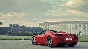 red Ferrari 458 Italia convertible coupe, Ferrari, Ferrari 458 Italia, spider, car