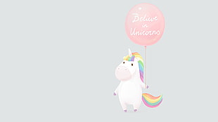 unicorn digital artwork, unicorns, magic, minimalism, rainbows