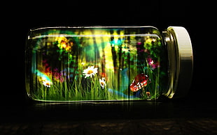 flower themed decorative mason jar