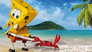 Spongebob Squarepants and crab