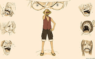 One Piece wallpaper, anime, One Piece, Monkey D. Luffy, Roronoa Zoro