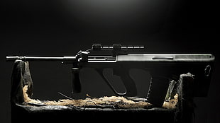 black rifle, gun, Steyr AUG , Steyr, assault rifle HD wallpaper