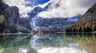 lake and mountain illustration, nature, landscape, photography, lake HD wallpaper
