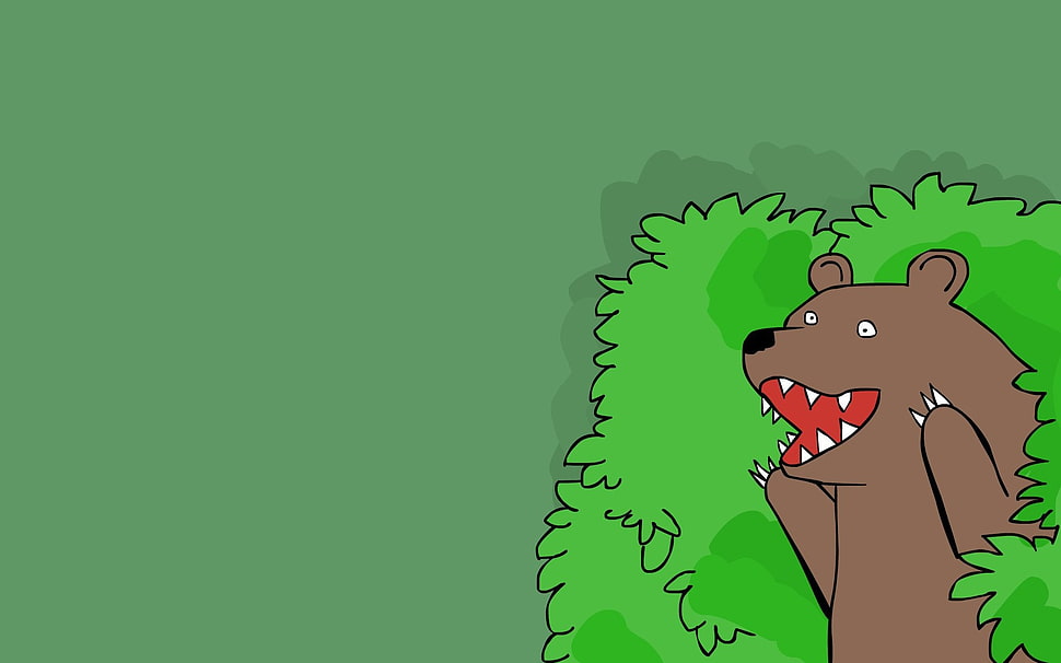 brown bear illustration, humor, bears, cartoon HD wallpaper