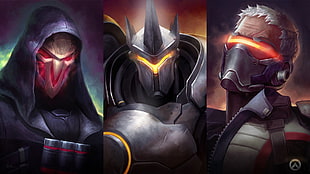 Half-Life characters illustration, Overwatch, video games, Reinhardt (Overwatch), Reaper (Overwatch)