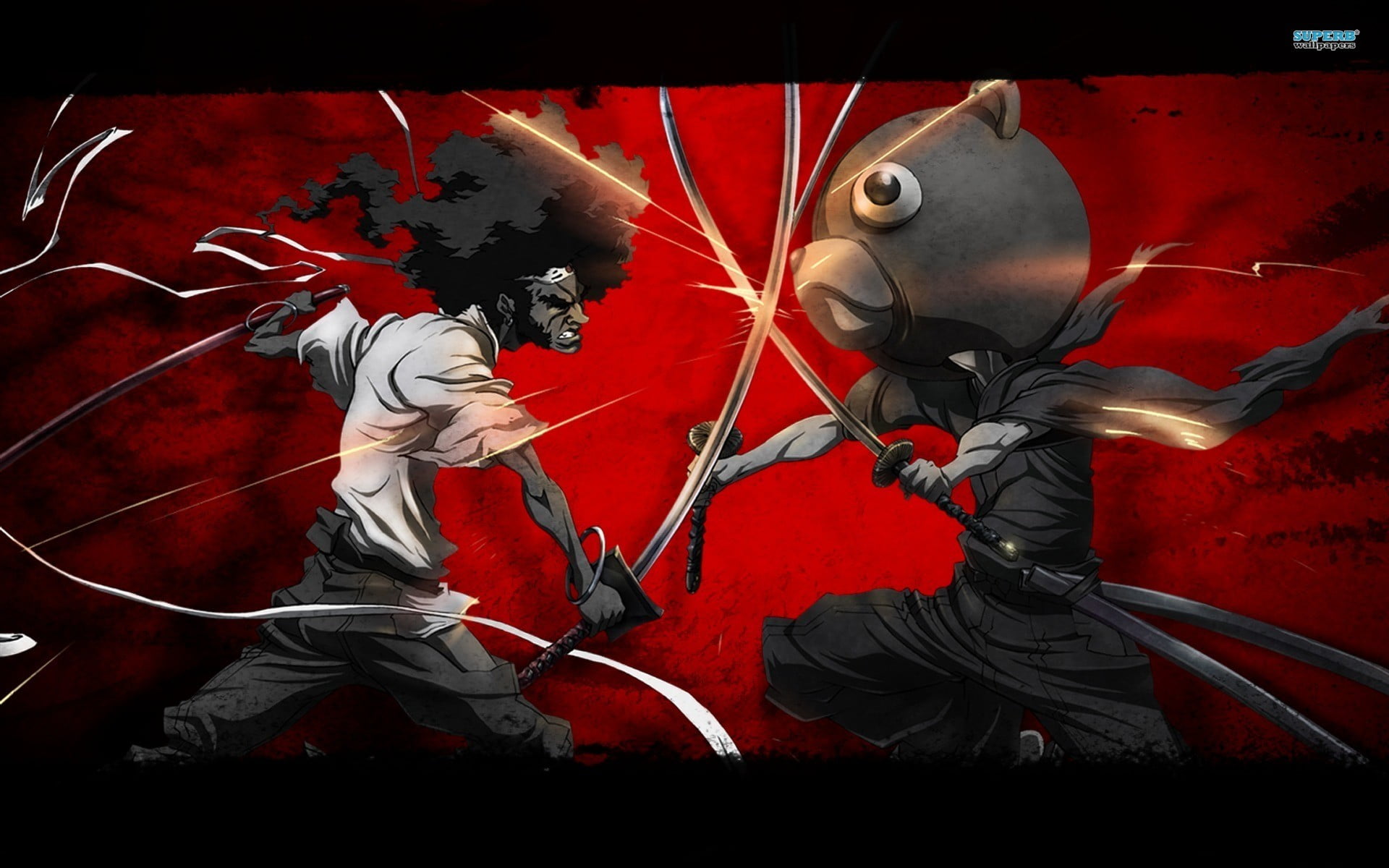 1600x900 resolution | two men battling with sword anime digital ...