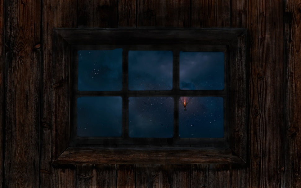 brown wooden framed window HD wallpaper