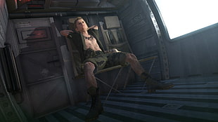 male character digital wallpaper, Metal Gear Solid V: The Phantom Pain, Liquid Snake, belly, Metal Gear Solid 