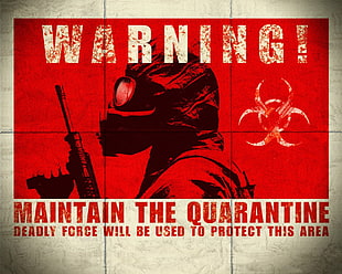 warning maintain the quarantine digital wallaper, biohazard, apocalyptic HD wallpaper