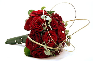closeup photo of red bouquet