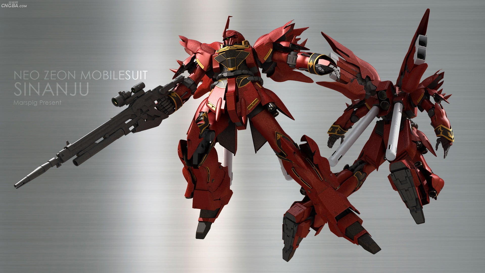 Neo Zeon Mobilesuit Sinanju, Gundam, mech, Sinanju
