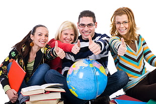 four people thumbs up photo