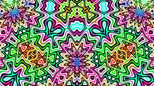 green and multicolored illusion illustration, abstract