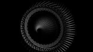 black spiral staircase HD wallpaper