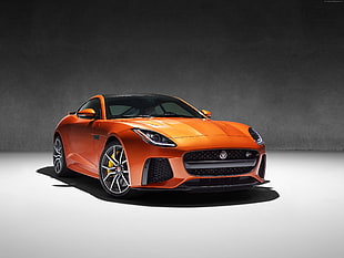 orange luxury car in tilt shift photography