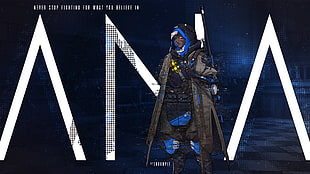 man wearing blue and black suit graphic wallpaper, Ana (Overwatch), Overwatch