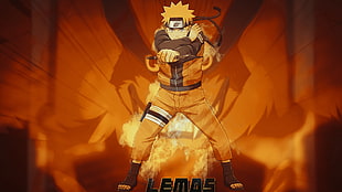 Uzomaki Naruto digital wallpaper, anime, Uzumaki Naruto, nine tails, orange