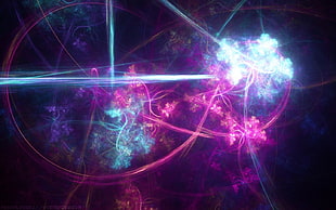 pink and blue light digital wallpaper, abstract, shapes, lines, colorful HD wallpaper