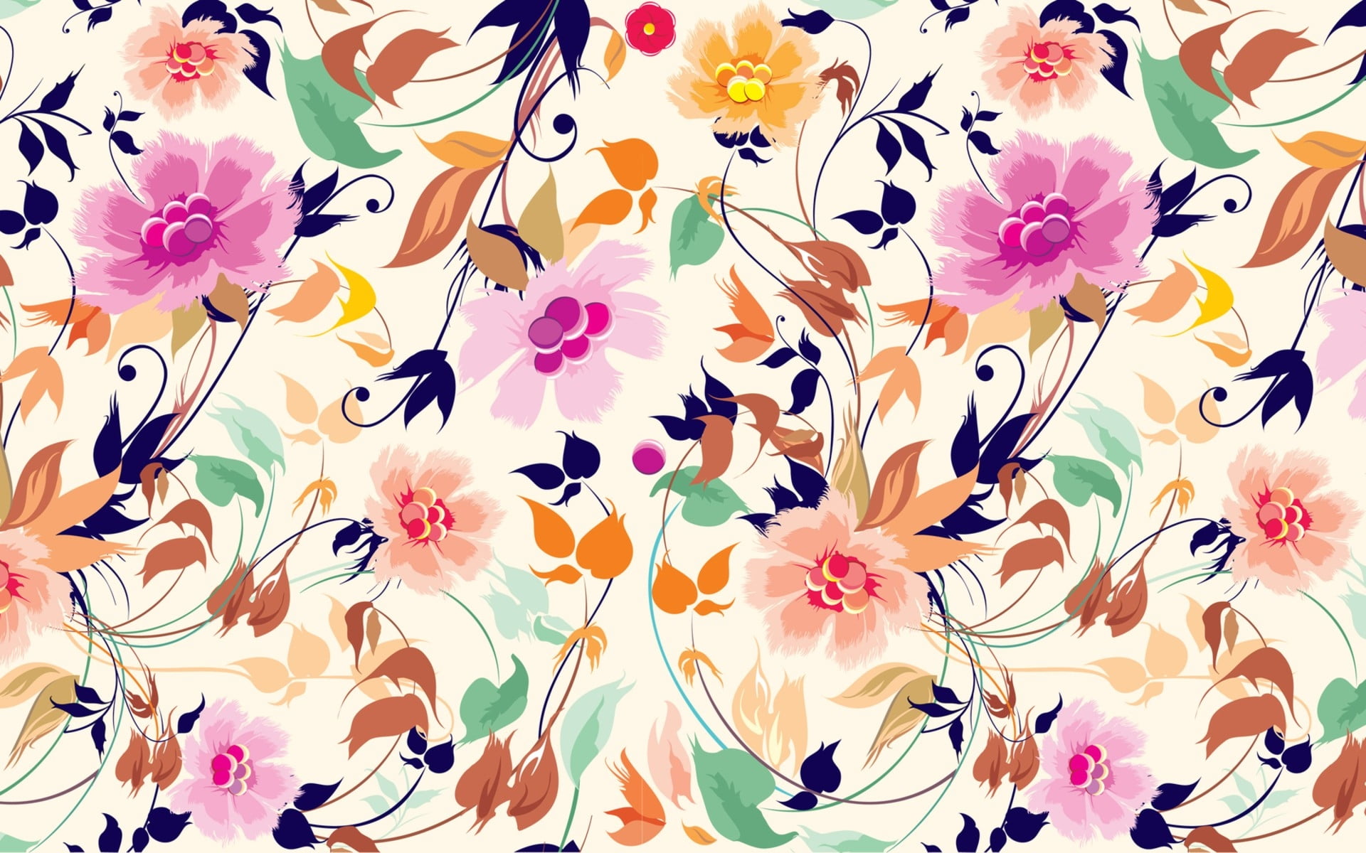 White and multicolored floral pattern HD wallpaper | Wallpaper Flare