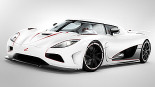 white sports car, car, supercars, Koenigsegg Agera, Koenigsegg HD wallpaper