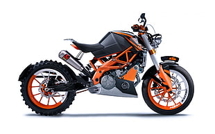 orange and black motorcycle