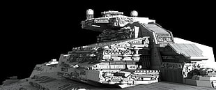 grey space camp illustration, Star Wars, Star Destroyer