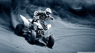 white sport ATV, off-road