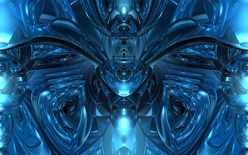 blue 3D digital wallpaper HD wallpaper