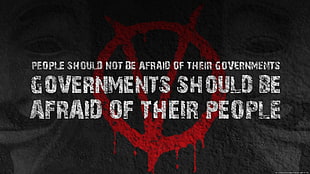people should not be afraid to their government text, V for Vendetta, Anonymous, typography, movies HD wallpaper