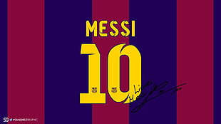 blue and red background with Messi 10 text overlay