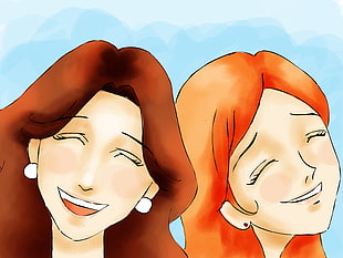 two brown and orange haired female cartoon