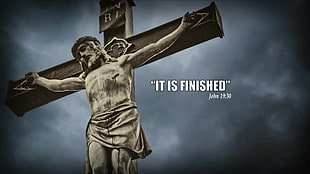 crucifixion with text overlay, Jesus Christ, God, Holy Bible, cross HD wallpaper