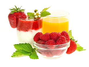 Berries,  Raspberries,  Strawberries,  Dessert HD wallpaper