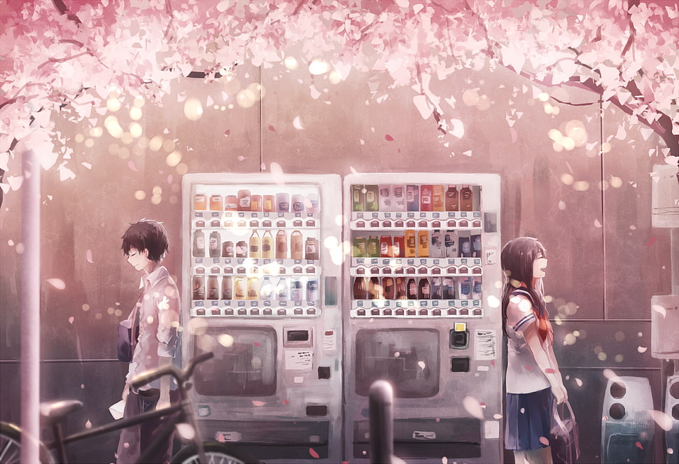 male and female character digital wallpaper, anime, Japan, teen  HD wallpaper