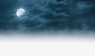 close up photo of fall moon on the clouds HD wallpaper