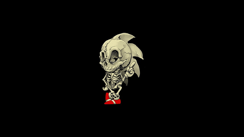 gray skeleton illustration HD wallpaper