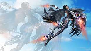 winged female character, Bayonetta, Bayonetta 2, video games HD wallpaper