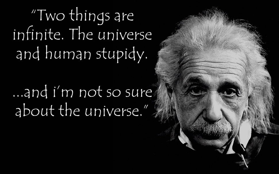 Albert Einstein with text overlay, quote, Albert Einstein HD wallpaper