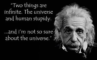 Albert Einstein with text overlay, quote, Albert Einstein