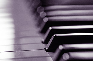 piano keys selective focus photography