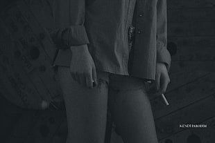 grayscale photo of person holding cigarette, cigarettes, legs