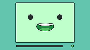 green and black character illustration, BMO, Adventure Time, blue, green HD wallpaper