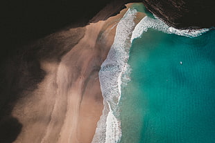 aerial photography of ocean HD wallpaper
