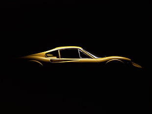 yellow coupe, muscle cars, Mitchell Feinberg HD wallpaper