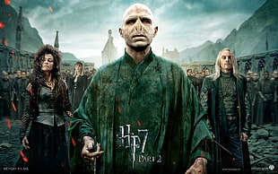 three Harry Potter villain characters poster HD wallpaper