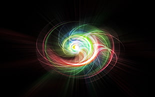 red, pink, and yellow lights illustration