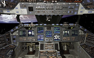 space ship control panel, cockpit, space, spaceship