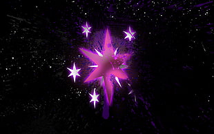 purple shining star on the sky wallpaper HD wallpaper