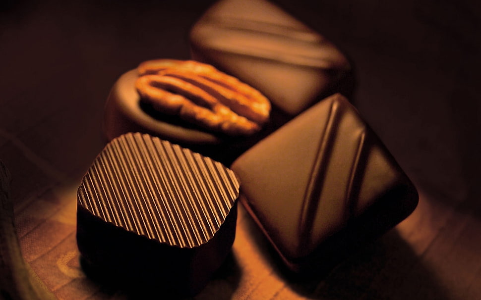 four chocolates HD wallpaper